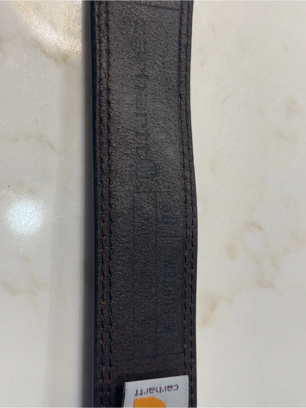 Carhartt Brown Leather Belt with Brass Buckle
